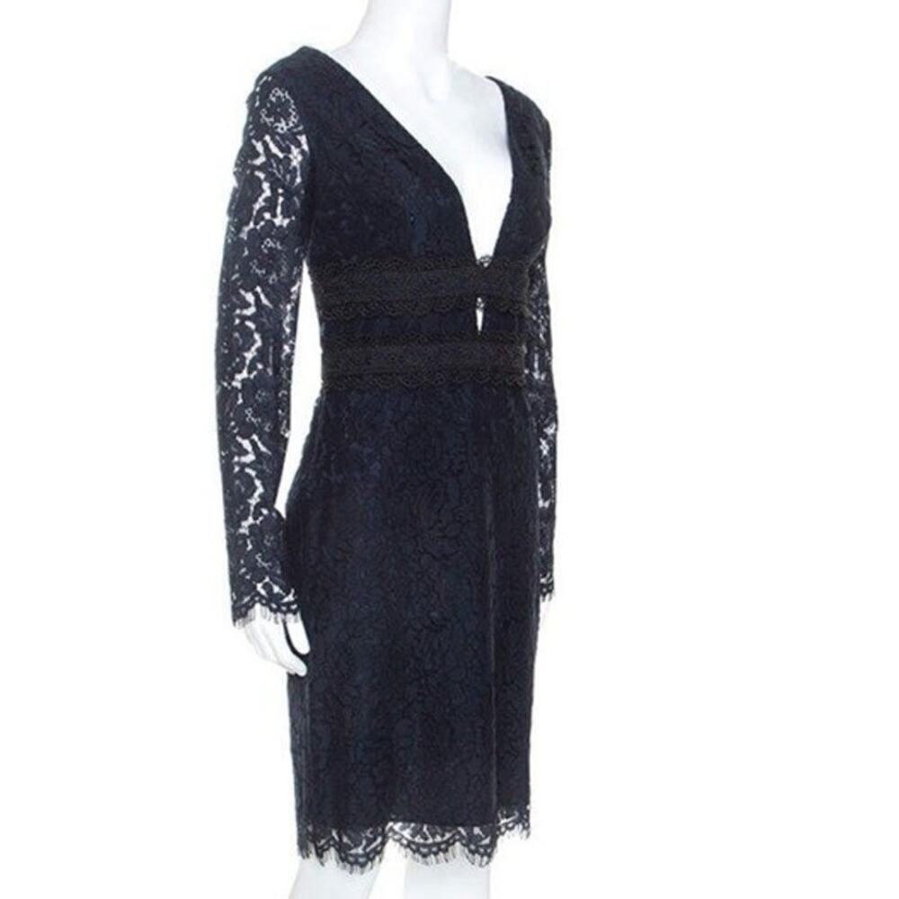 NWT Diane Von Furstenberg DVF Dark Blue Viera lace dress (10)